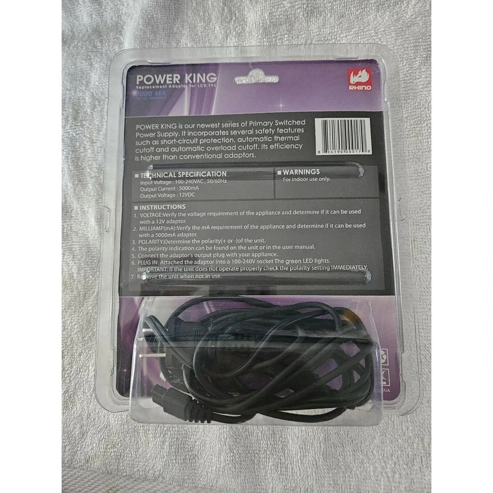 Rhino Power King Replacement Adaptor For LCD‎ Tvs